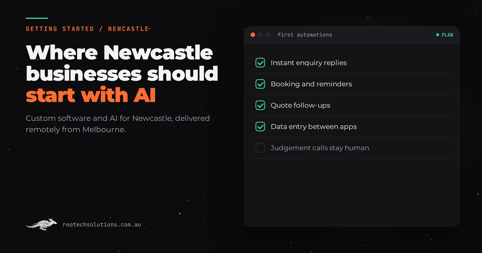 Where Newcastle businesses should start with AI: a prioritised checklist, with judgement calls kept human.