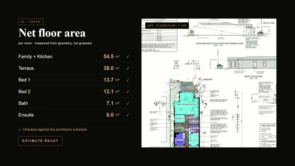 Logic Building Co: AI takeoff estimator